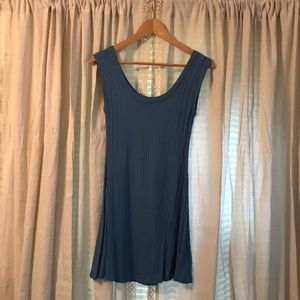 Blue cotton mini dress.